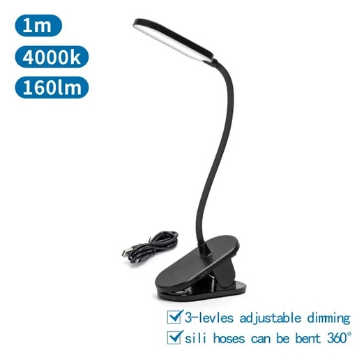 [408N] LAMPADA CONTAKT DA TAVOLO A LED ORIENTABILE TOUCH CON PINZA 160LM 2.5W 4000K CON 1 MT DI CAVO IN DOTAZIONE 