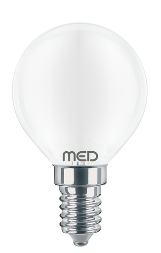 [G45FL041440SM] LAMPADA LED FILO MED SFERA G45 ALTA EFFICIENZA 4W 450LM E14 SMERIGLIATA 4000K