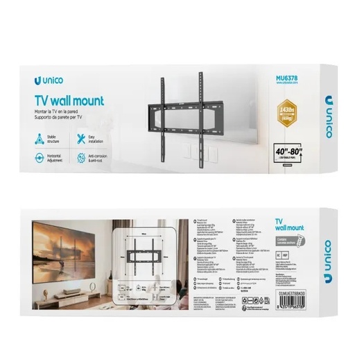 [MU6378] SUPPORTO TV A MURO UNICO PER TV LCD 40''-80''