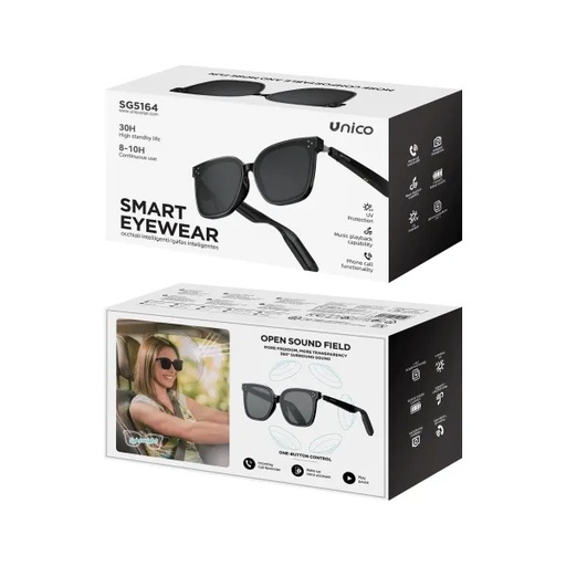 [SG5164] OCCHIALI DA SOLE BLUETHOOT UNICO CON CONDUZIONE OSSEA , ATTIVAZIONE CHIAMATE E MUSICA 