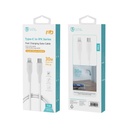 CAVO UNICO BIANCO IN SILICONE DA USB-C A LIGHTING CARICA RAPIDA 30W 100CM 