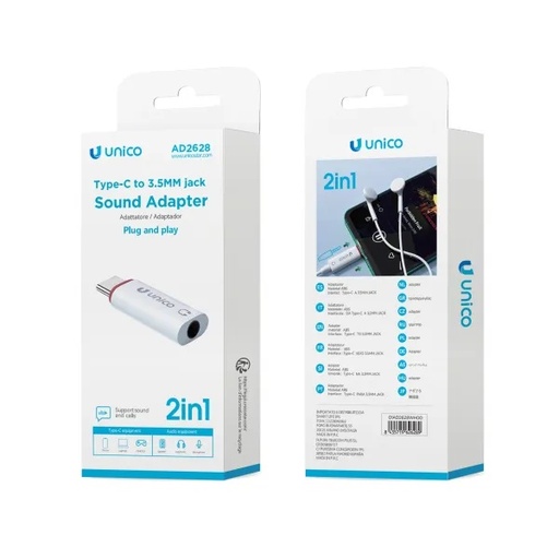 [AD2628B] ADATTATORE AUDIO UNICO DA USB-C A PRESA JACK 3.5 MM 