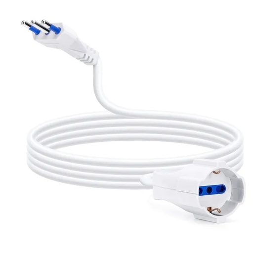 [CT3011B] PROLUNGA ELETTRICA CONTAKT SPINA 16A CON SCHUKO P40 E  BIPRESA 2P+T 16A S250V SEZ. 3X1  3MT BIANCO 