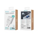 CARICATORE UNICO DA RETE USB-A 5V/3Ah 9V/2Ah 12V/1.5Ah CARICA RAPIDA 18W BIANCO 