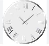 [14893B] OROLOGIO PARETE VETRO TONDO 38CM BIANCO LOWELL