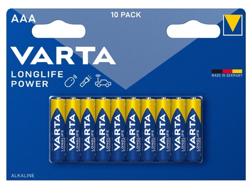 [4903B10S] PILE VARTA ALKALINE LONGLIFE POWER MINISTILO AAA BL.10