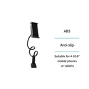 SUPPORTO UNICO PER SMARTPHONE E TABLET DA 4" A 10.6" - ANTI-SLIP ABS NERO