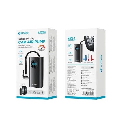 [AP5136] MINI COMPRESSORE ARIA COMPRESSA UNICO PORTATILE 10BAR 1500MAH 80W 17L/M TUBO PER ARIA , AGO A SFERA E 2 UGELLI ADATTATORE USB A - DC 