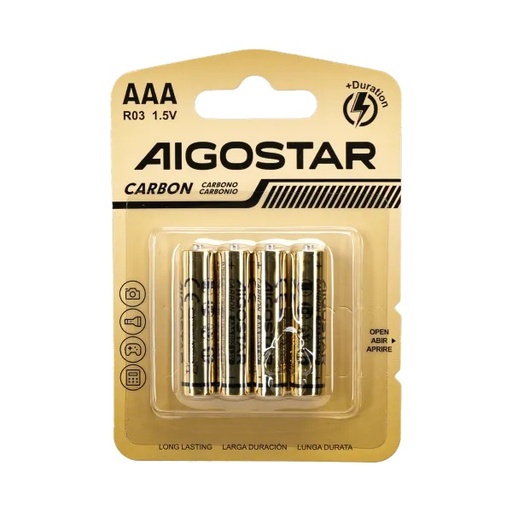 [NB062] PILE ZINCO CARBONE MINISTILO AAA BL.4