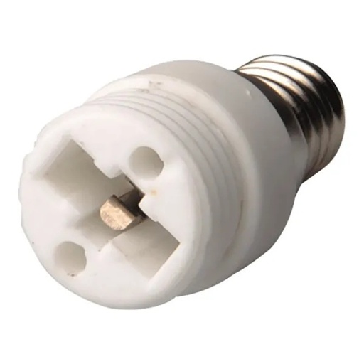 [F0017PA] ADATTATORE FAI PORTALAMPADA DA SPINA E14 A PRESA  G9 BIANCO TERMOPLASTICO