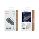CARICATORE UNICO DA AUTO 12V CON USB-C POWER DELIVERY 30W CORPO IN MTALLO NERO 