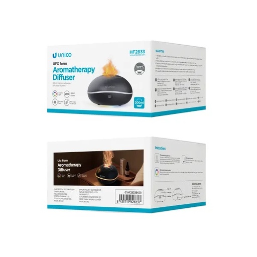 [HF2833] DIFFUSORE D'ARIA UNICO DI AROMATERAPIA FLYING SAUCER NERO