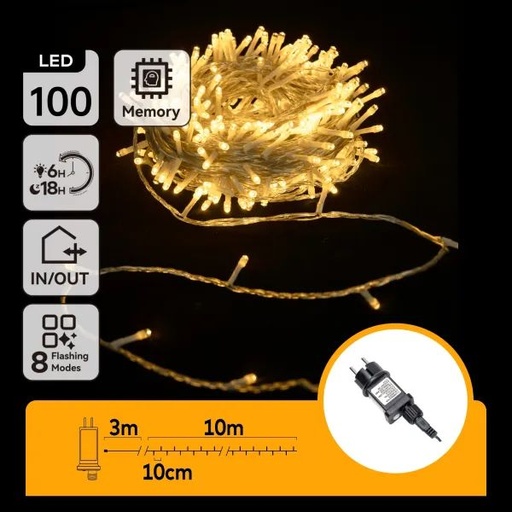 [AI82513] CATENA LUMINOSA BASSO VOLT. C/LUCI A TESTA PIATTA 2700K 10M IP44 INT/EST