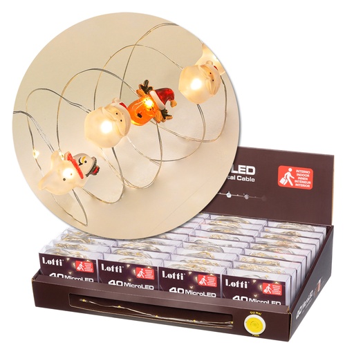 [L69930] CATENA DECORATA D4 40 MICROLED 2XAA 4M PDQ