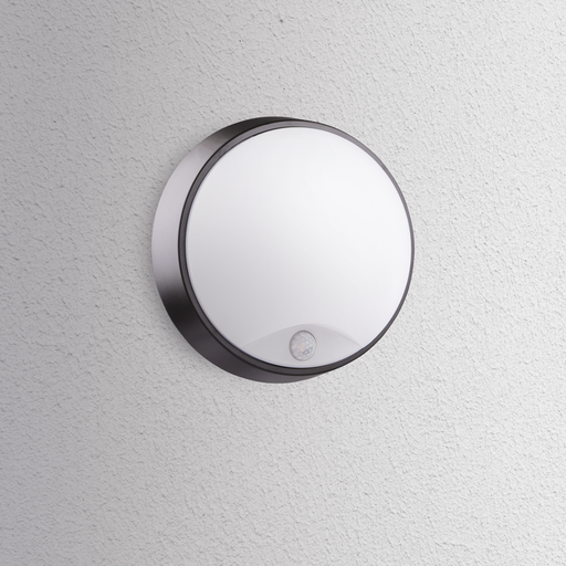 [OSTONS1421500] PLAFONIERA OASI CCT TONDA NERA SENS.14W 3000K 1550LMN IP54