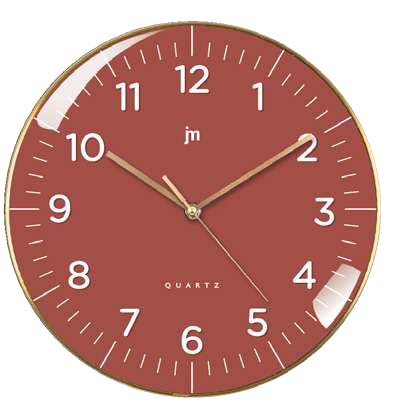 [00972R] OROLOGIO DA PARETE QZ.ABS D. 30CM NUMERI IN RILIEVO ROSSO