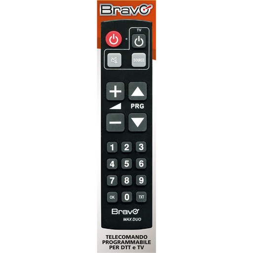 [BRMAXDUO] TELECOMANDO TV BRAVO MODELLO MAX DUO PROGRAMMABILE DA PC PER TV , DDT E AV 