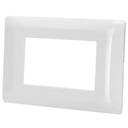 [AI205751] PLACCA A 3 MODULI IN PLASTICA BIANCA TIPO BTICINO MATIX 