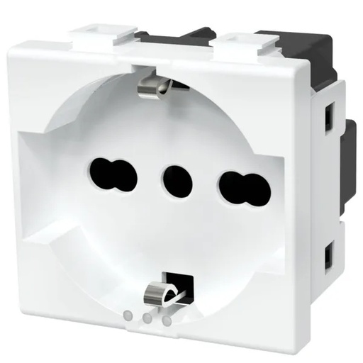 [AI205881] FRUTTO CONTAKT  PRESA SCHUKO 16A + TERRA CENTRALE DA INCASSO 10/16A 250V TIPO BTICINO MATIX 