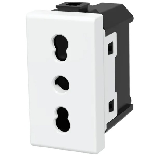 [AI189624] FRUTTO CONTAKT PRESA BIVALENTE 10/16A DA INCASSO 10/16A 250V TIPO VIMAR PLANA 