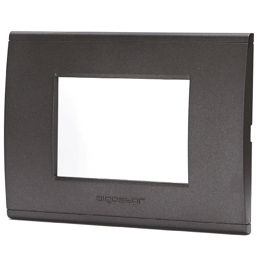 [AI206277] PLACCA A 3 MODULI IN PLASTICA NERA TIPO BTICINO LIVING  - INTERNATIONAL 