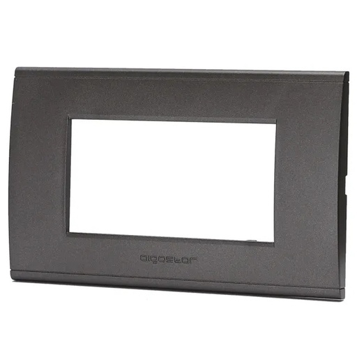 [AI206284] PLACCA CONTAKT A 4 MODULI IN PLASTICA NERA TIPO BTICINO LIVINGLIGHT E INTERNATIONAL 