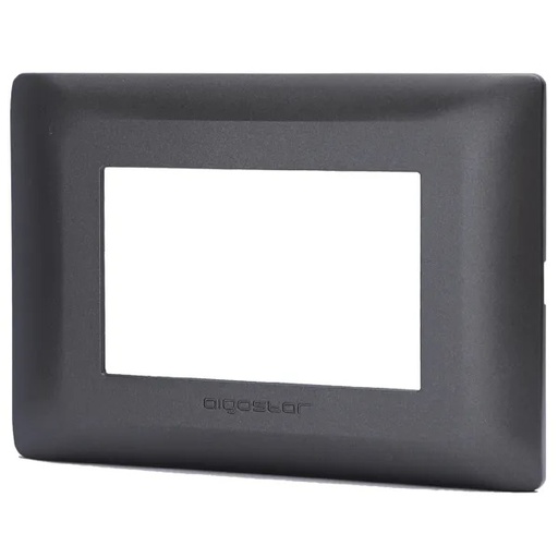 [AI206673] PLACCA CONTAKT A 3 MODULI IN PLASTICA NERO TIPO VIMAR BTICINO MATIX