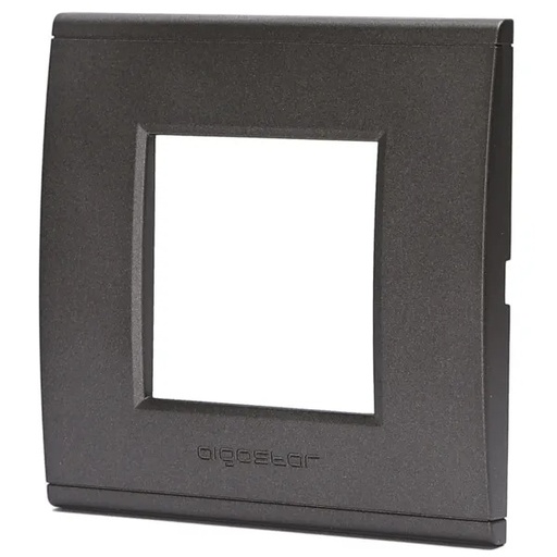 [AI206222] PLACCA CONTAKT A 2 MODULI IN PLASTICA NERA TIPO LIVINGLIGHT - INTERNATIONAL 