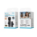 MICROFONO  LAVALIER WIRELESS RICARICABILE UNICO  38DB  DISTANZA DI TRASMISSIONE 15MT  