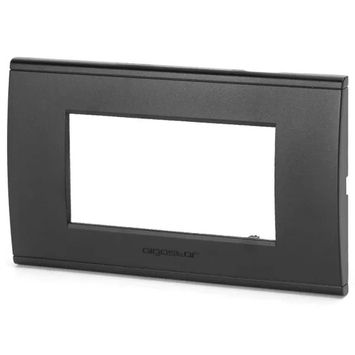 [AI407773] PLACCA A 4 MODULI IN PLASTICA NERA OPACA SERIE BTICINO LIVINGLIGHT E INTERNATIONAL 