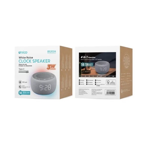 [BS2024] CASSA BLUETHOOT  SVEGLIA RICARICABILE UNICO CON CLOCK SPEAKER 3W
