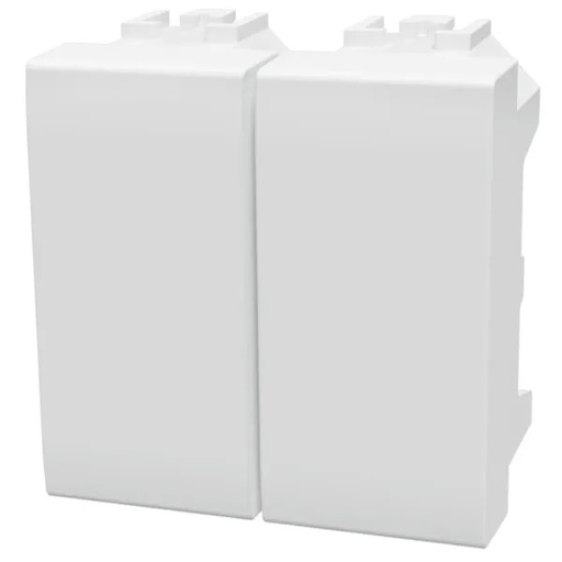[AI205225] FRUTTO CONTAKT TAPPO COPRIFORO DOPPIO BIANCO TIPO BTICINO LIVINGLIGHT 