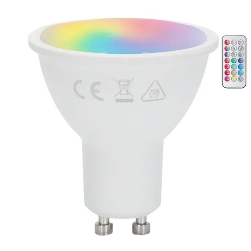 [AI418434] LAMPADA LED CONTAKT DICROICA GU10 4.8W 400LM 3000K  RGB CON TELECOMANDO 25000H