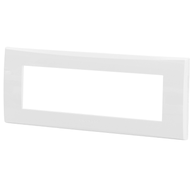 [AI189563] PLACCA CONTAKT A 7 MODULI IN PLASTICA BIANCO  TIPO VIMAR PLANA 