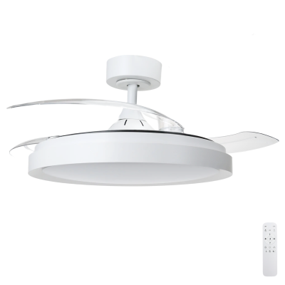 [AI409135] VENTILATORE DA SOFFITTO CONTAKT Ø106CM CON TELECOMANDO  - CON 3 PALE  INVISIBILE E RETRATTIBILI 6 VELOCITA' LUCE LED 2700K -4000K - 6500K 30W POTENZA