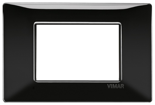 [VIW1465305] PLACCA VIMAR A 3 MODULI IN PLASTICA NERA SERIE VIMAR PLANA