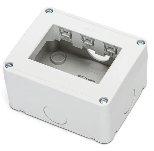 [AI338411] SCATOLA A 3 VIE DA SUPERFICIE GRIGIA SERIE BTICINO LIVINGLIGHT-INTERNATIONAL