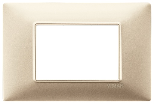 [VIW1465322] PLACCA VIMAR TECNOPOLIMERO SERIE PLANA CHAMPAGNE 3 POSTI