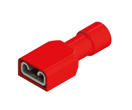 [Z92225] CAPICORDA TOTALMENTE ISOLATO FEMMINA 6.3X0.8 MM ROSSO 100 PZ.  ZIPPO