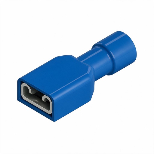 [Z92229] CAPICORDA TOTALMENTE ISOLATO FEMMINA 6.3X0.8 MM BLU 100 PZ.  ZIPPO