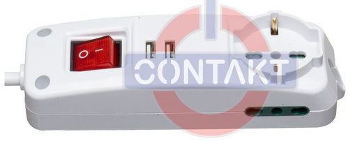 [CT2012USB] PRESA MULTIPLA CONTAKT 1 BIPRESA+ SCHUKO+2 BIPRESE + CON INTERRUTTORE  + 2 USB CAVO 1.5MT MAX3680 SPINA 16A BIANCO