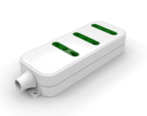 [CT2023B] PRESA MULTIPLA CONTAKT 3 BIPRESE 2P+T 16A SPINA 2P+T 16A + CAVO 1.5 MT BIANCO