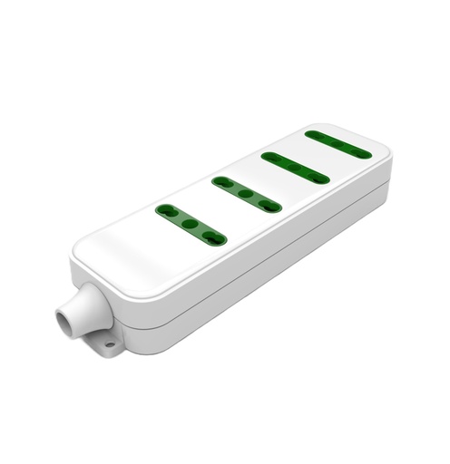 [CT2024B] PRESA MULTIPLA CONTAKT 4 BIPRESE 2P+T 16A SPINA 2P+T 16A + CAVO 1.5MT BIANCO