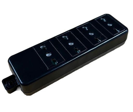 [CT2024NSC] PRESA MULTIPLA CONTAKT 3 BIPRESE 2P+T 16A  (SENZA CAVO) NERO