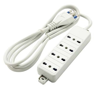 [F8051] PRESA MULTIPLA FAI 4 BIPRESE 2P+T 16A SPINA 2P+T 16A + CAVO 1.5 MT BIANCO