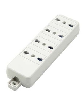 [F8051SC] PRESA MULTIPLA FAI 4 BIPASSO 10/16A  BIANCA SENZA CAVO FAI