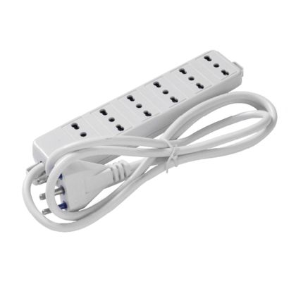 [F8053] MULTIPLA 6 PRESE BIPASSO 10/16A CAVO 3X1.5MM 1MT. BIANCO FAI