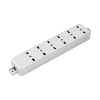 [F8053NSC] MULTIPLA 6 BIPASSO 10/16A NERA NO  CAVO FAI