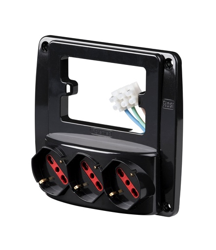 [RS94133] MULTIPRESA PARETE EMILIA SMART 3 PRESE SCHUKO BIV.10/16 A X SCAT.3PST. NE