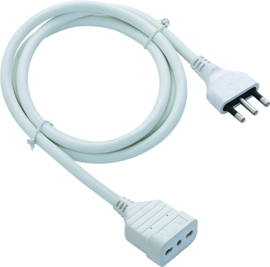 [5006N] PROLUNGA ELETTRICA SPINA 16A PRESA BIPASSO 10/16A 3 MT. 3X1.5 MMQ. NERO  MED